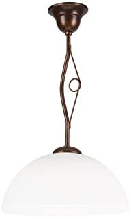 Licht-Erlebnisse Deckenleuchte Glas Schirm Ø32,5cm Shabby Braun Rustikal PRISCILLA Wohnzimmer Esszimmer Deckenlampe