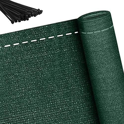 Froadp 1x10m Rete Ombreggiante di Recinzione per Giardino, HDPE Oscurante Schermi Divisori, Frangivista Parasole in Protezione Anti-UV Tessuto per Campo Sportivo Ringhiera Balcone(Verde Scuro)