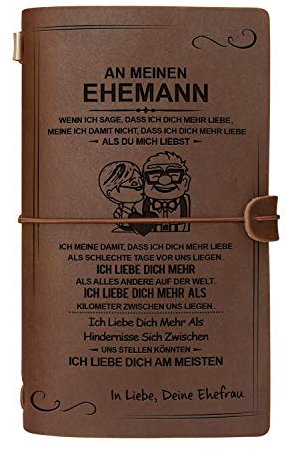 Graviertes Leder-Notizbuch für die Geschenke Meinen Ehemann - Handgefertigtes echtes Lederjournal für das Reisetagebuch Journal Sketch Book - Perfektes Jubiläums-Weihnachtsfest für Ehemann von Ehefrau