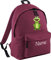ShirtInStyle Kinder Rucksack Frosch mit Name veredelt, Wunschtext individuell, ideal für Kita, Sport und Freizeit, Farbe Burgundy
