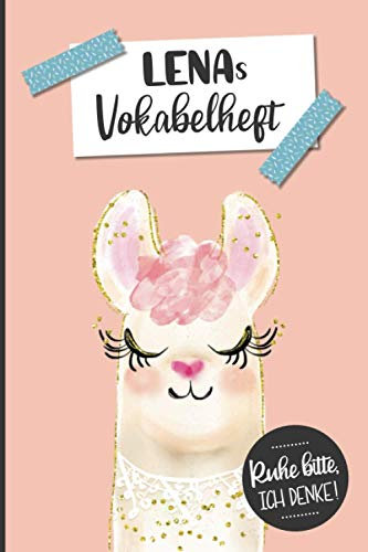 Personalisierte Schulsachen für Lena: Praktisches Vokabelheft für die Schule | Individuelles Heft für Vokabeln mit zwei Spalten | Schulheft mit Name Lena zum Schulanfang oder zur Einschulung