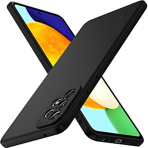 iVoler Cover in Silicone per Samsung Galaxy A52 5G / A52 4G / A52S 5G con Protezione Della Fotocamera, Ultra Sottile Custodia in TPU Morbida Anti-Graffio Antiurto Protettiva Case, Nero