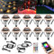 GEYUEYA Home Bodenstrahler außen Kupfer 10er Set, RGB WIFI DC12V Ø35mm IP65 Wasserdicht, Bodeneinbaustrahler Aussen