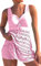 PANOZON Femme Maillot de Bain Découpé Style Evidé Deux Pièces en Couleur Unie Choix Différents Plusieur Couleurs(EUR 36-38 (M), Rose)
