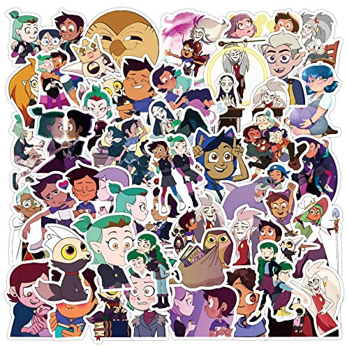 LYunMu The Owl House Stickers|100 PCS Aesthetic Vinyl PVC Cartoon Colorful Stickers Pack für Wasserflasche Laptop Bumper Car Bike Luggage Guitar Skateboard, Cute Gifts Vinyl Decal, The Owl House 100