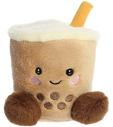 Aurora Adorable Palm Pals Milky Tea Boba Stuffed Animal - Pocket-Sized Fun - On-The-Go Play - Brown 5 Inches
