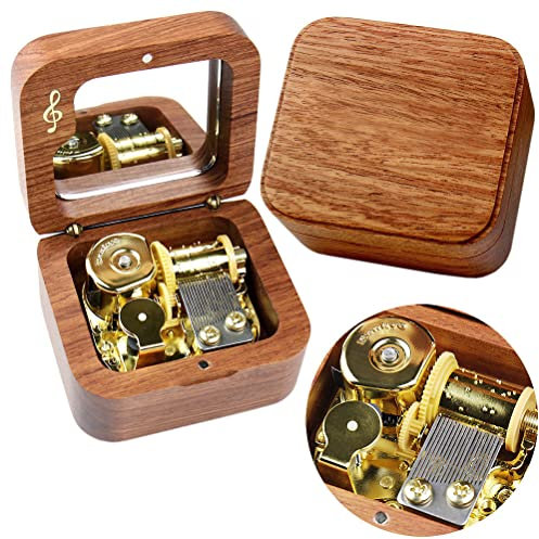 Sinzyo Beauty and The Beast Vintage Holz mechanische Spieluhr Weihnachten, Geburtstag, (Palisanderholz Musical Note)