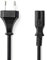 Stromkabel | Eurostecker | IEC-320-C7 | 0.50 m | Gerade | 2x 0.75 mm² | Kupfer | flach | Nickel | H03VVH2-F 2x0.75mm² | PVC | Netzstecker: Euro/Typ C (CEE 7/16) | Netzstromversorgung
