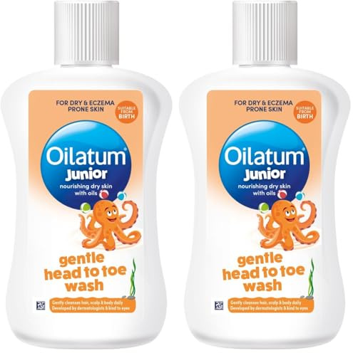 Oilatum Daily Soothe & Protect Junior Head to Toe Wash for Dry, Sensitive and Eczema Prone Skin 300ml (Pack of 2)