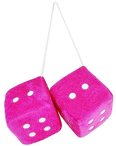 Plüschwürfel EIN Paar Aufhängen Fuzzy Plüsch Würfel Mit Punkten 7 cm Fuzzy Dice Hanging Charm Auto Rückspiegel Hanging Zubehör Für Auto Dekoration Für Auto Innen Ornament Dekoration