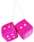 Plüschwürfel EIN Paar Aufhängen Fuzzy Plüsch Würfel Mit Punkten 7 cm Fuzzy Dice Hanging Charm Auto Rückspiegel Hanging Zubehör Für Auto Dekoration Für Auto Innen Ornament Dekoration