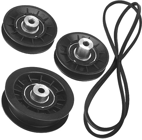 Braveboy Rasenmäherriemen (213 x 1,2 cm) & AM121967 AM121968 AM121970 Spannrollen-Set, kompatibel mit John-Deere LT133, LT150, STX38, STX46, ersetzt AM104666 AM10466 AM1010 4019 78/130 cm
