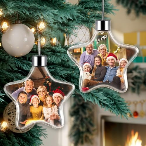 Christmas Ornaments Personalised with Photo - Christmas Decorations Christmas Baubles Christmas Tree Decorations for Families, friends, 2024