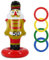 Jeu de Lancer d'anneaux Gonflable Anneau de Noël,Jeu de Lancer de Bagues de Noël Gonflable Casse-Noisettes,Anneau Gonflable Noël Toss Bonhomme avec Anneaux pour Fêtes de Noël (Jaune)