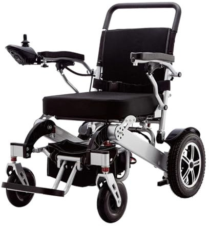 Outdoor Bequemer elektrischer Rollstuhl Leichter faltbarer Roller für Behinderte Bequeme motorisierte Rollstühle,Silver