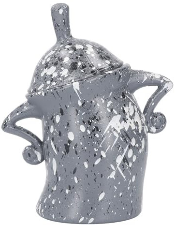 HWGING Biscuit Jar Attitude Cookie Jar with Lid Cute ABS Ample Storage Food Storage Container for Christmas Kitchen (Grey)