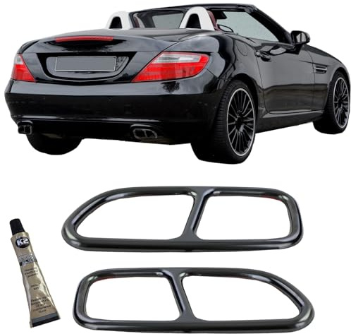 Auspuff Endrohr Blenden Schwarz 4 Rohr Optik für Mercedes SLK R171 08-11