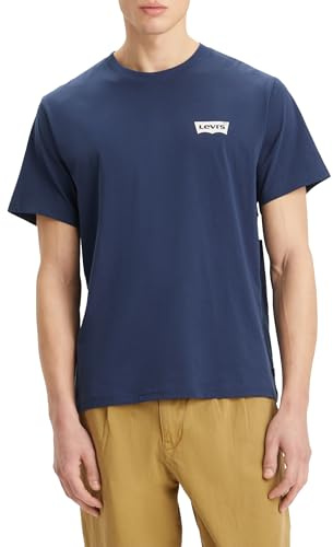 Levi's Men's SS Relaxed Fit Tee T-Shirt, Icon Button Dress Blues, XXL