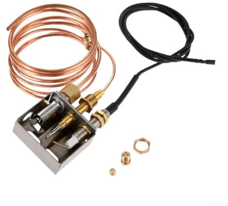 Pilotbrenner Bausatz mit Edelstahl-Feuerbox, perfekt für Kamine, mit Thermoelement + für Zündung Gas Propangaszünder