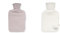 GRÜNSPECHT Naturkautschuk-Wärmflasche mit grauem Bio-Bezug aus 100% Baumwolle, GOTS, groß, Bettflasche für Erwachsene (645-00) & Naturkautschuk-Wärmflasche mit weißem Bio-Bezug aus 100% Baumwolle