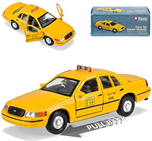Welly Ford Crown Victoria Taxi Gelb New York City NYC 2. Generation 1997-2011 mit Rückzugsmotor ca 1/43 1/36-1/46 Modell Auto
