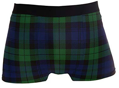 PAQGSREM Herren-Boxershorts, Ameise mit Blättern, Black Watch Tartan Plaid, M