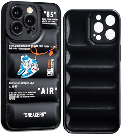 CHBSHENG Coole Handyhülle für iPhone 14 Pro, für Jungen und Männer, Straßendesign, ästhetisch, stoßfest, Basketball-Sneaker, Sport-Designer-Hüllen kompatibel mit iPhone 14 Pro, Schwarz