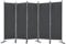LZQ Paravent 5Teilig 280 x 180cm Stoff Raumteiler Trennwand Faltbar Balkon Sichtschutz Stellwand für Innen Outdoor Garten Terrasse Dunkelgrau