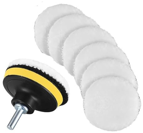 9 almohadillas de pulido de coche de 4 pulgadas para taladro, almohadillas de pulido de cera para taladro de lana, kit de pulidor de pulidor de coche para detalles de automóviles, pulido, lijado,
