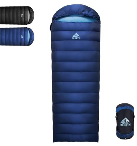 BUERTS daunenschlafsack Winter, Warmer und Leichter Winterschlafsack für Erwachsene und Kinder, 680FP+ Leichtschlafsack, geeignet zum Wandern, Bergsteigen, Camping.