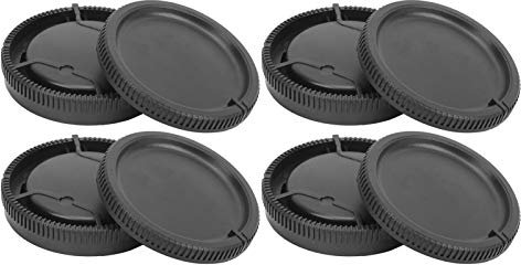 Rankomu Lot de 4 caches arrière pour objectif et coque avant pour appareil photo à monture d'objectif et Minolta Noir