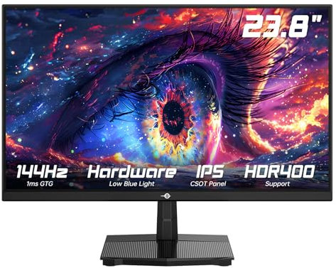 TITAN ARMY 24 pollici Monitor, HDR 400 144Hz IPS Full HD 1920 x 1080p Office Monitor, 99% sRGB Low Blue Light, 1 x HDMI,2 x DP P2418C