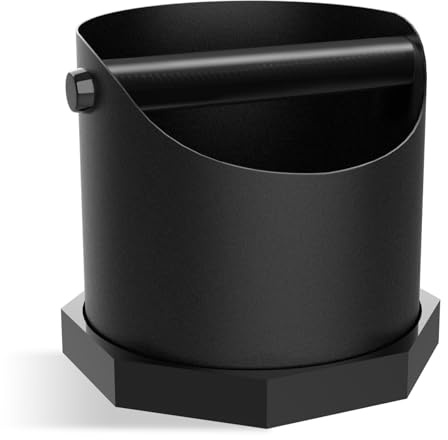 Rodison Abklopfbehälter für Siebträger, 1.6L Groß Edelstahl Espresso Knock Box, Kaffeesatz Abklopfbehälter Abschlagbehälter mit Abnehmbarer Klopfstange und Rutschfester Basis
