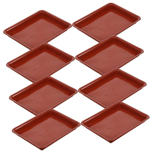 HANABASS 10 ciotole rettangolari in plastica per vasi di fiori, piante da interno, 20 x 15 cm, robuste, durevoli