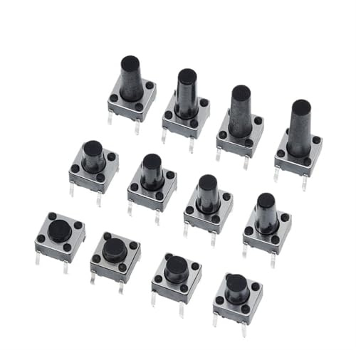 100 pièces 6X6X5/4.3/5.5/6/7/8/9/10/13MM Interrupteur tactile Interrupteur à bouton-poussoir 12V 4PIN DIP Micro Switch(6X6X4.3MM)