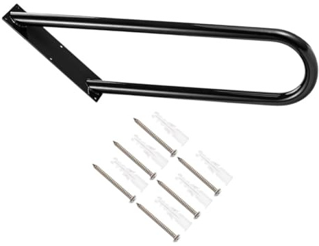 PENIKOKO Wall-Mounted Stair Safety Grab Bar Black Indoor Outdoor Hand Rail for Garage Porch Bathroom Space-Saving Design Secure Grip Handrail for Stairs and Staircase Support