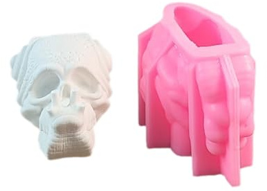 SkyPOOU Silikonformen mit Totenkopf-Schnecke, für Heimdekorationen, Epoxidharz, Basteln, Gips, Fondant, Schokolade, Backwerkzeug