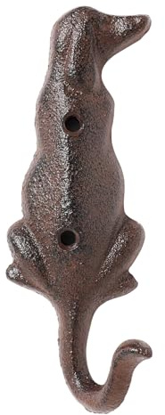 Dog Hooks for Hanging Vintage Decorative Entryway Key Hanger with Screws | Heavy Duty Rustic Cast Iron Hooks for Hat Umbrella Coat Key
