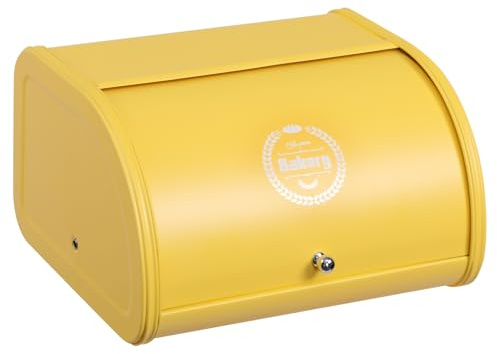 HollyHOME Bread Bin with Stainless Steel Body Metal Bread Bins for Kitchen
