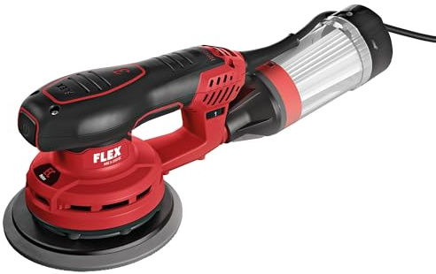Flex Exzenterschleifer ORE 3-150 EC (schwarz, rot, Leistungsstarker Exzenterschleifer mit Drehzahlregelung, 150 mm, mit Klett-Schleifteller, Innensechskantschlüssel und PES-Microfilterpatrone) 532020