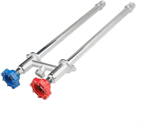Rubinetto da esterno antigelo in ottone massiccio argento, rubinetto antigelo caldo e freddo con filettatura MIP da 1/2 e 3/4 GHT, montaggio a parete per giardino (soldi lunghi)