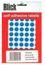 Blick Labels, Blue, Self Adhesive Stickers Office Pack, Coloured Dot, Circles, 13mm, 2240 Labels, for Home, Office, Family, School, Holiday Calendar Organising, Planner, Rewards Chart, Colour Coding