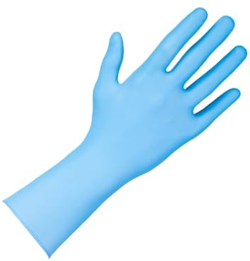 APP QUARTZ Q910 - Guanti Monouso in Nitrile Blu Extra Resistenti 6 mil (0,15 mm), Polsino Lungo 305 mm | Dita Rinforzate, Senza Polvere | Scatola da 100 Pezzi