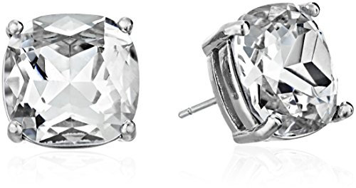 Kate Spade New York kleine quadratische Bolzen, klar/Silber