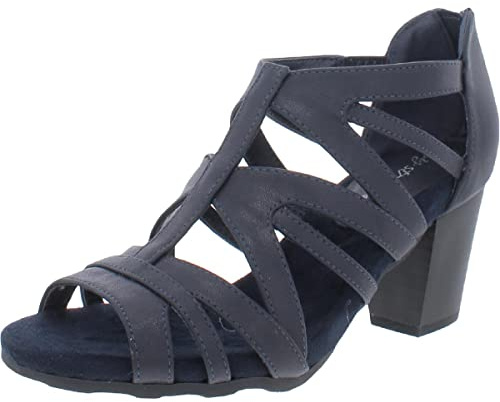 Easy Street Women's Amaze Open Toe Strappy Dress Sandal with Back Zipper