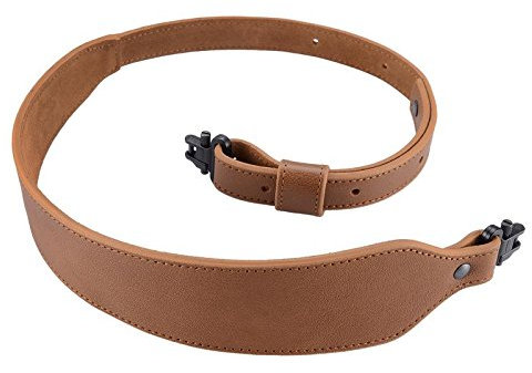 BOOSTEADY Rifle Sling Buffalo Hide Leather Sling with Swivels, Durable Gun Strap, Metal Hardware 1 Wide