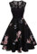 AXOE Womens 1950s Floral Printed Swing Party Dress Sleeveless F4, UK Size 18-20, 3XL