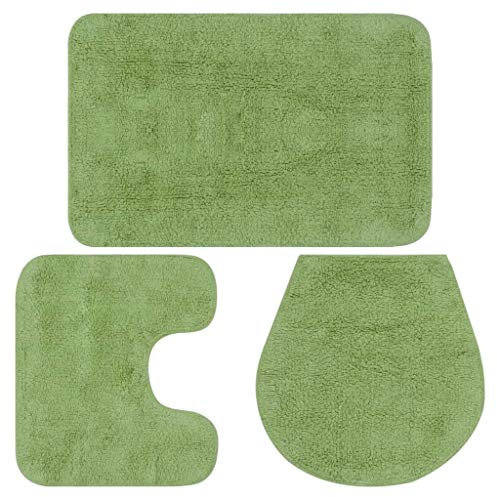 Tidyard 3-TLG. Badematten Set | Badezimmer Teppich Set | Badematte mit Klosettumrahmung und WC-Vorleger aus Baumwolle | Badgarnitur Antistatisch Pflegeleicht Farbauswahl
