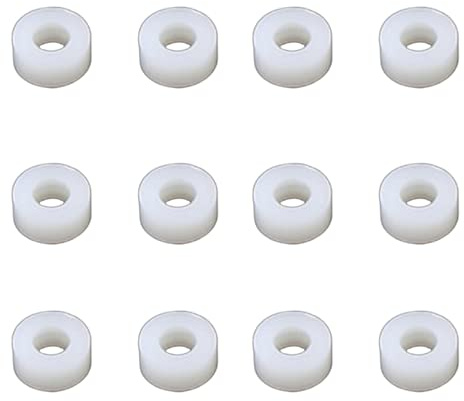 Lot de 12 entretoises en nylon blanc M4 x 5 mm de diamètre extérieur 8 mm