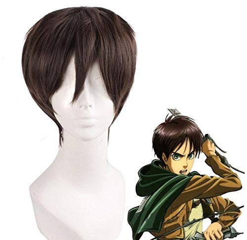 GJBXP Shingeki Kein Kyojin Angriff Auf Titan Perücken Mikasa Levi Sasha Eren Cosplay Kostüm Schwarz Gelb Und Braun Kurzes Haar 4